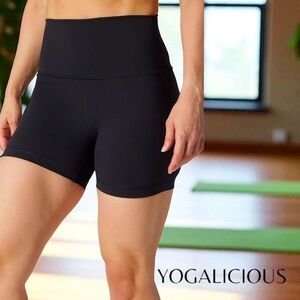 Yogalicious Lux, High-Waisted Athletic Shorts, Size L, Black 🧘‍♀️